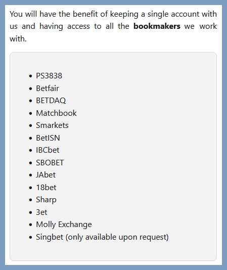 La liste des Bookmakers auxquels vous pouvez vous inscrire